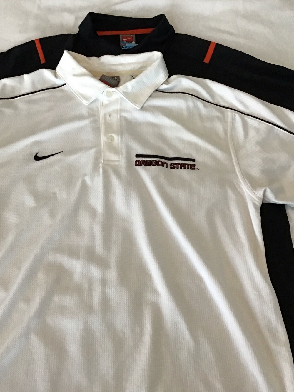 Set of 2 Nike Dri Fit Oregon State Beaver Polos 1 White & 1 Black